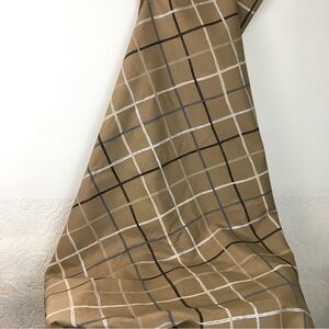 Vintage neutral brown grid cotton sewing DIY fabric 4+ yards